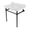 Kingston Brass 36 Console Sink with Brass Legs 8Inch, 3 Hole, Marble WhiteOil Rubbed Bronze KVBH3622M8SQ5 - alternate 1